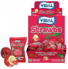 54742 24* Vidal Display Strawbs Straw. Gum 4,5g
